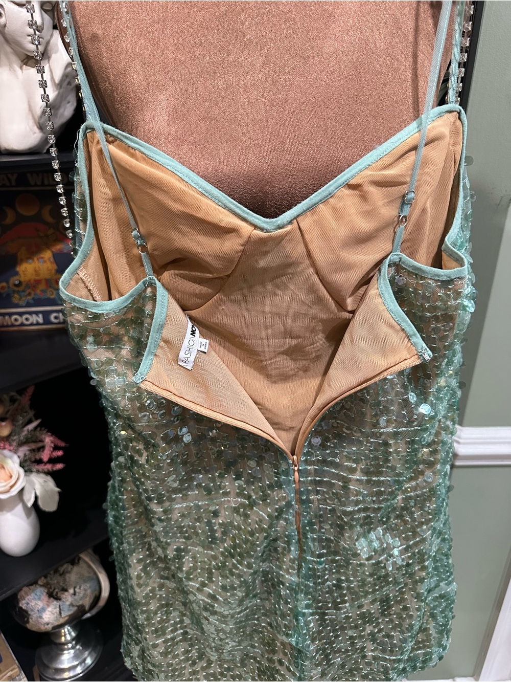 Fashion Nova “Mermaid Kisses” Sequin Mini Dress – Mint – Size XL – NWOT - Picture 12 of 14